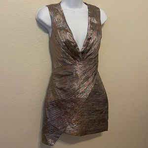 Topshop shiny/metallic pink cocktail dress size 2